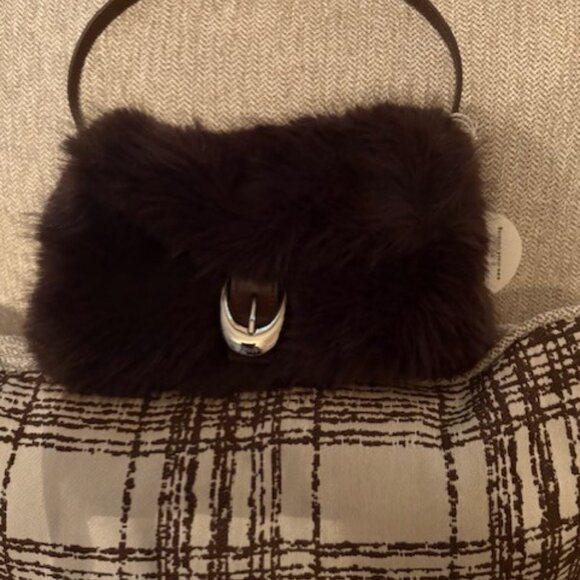 STAUD PURSE - CHOCOLATE FAUX FUR - NEW WITH TAGS - Picture 2 of 3